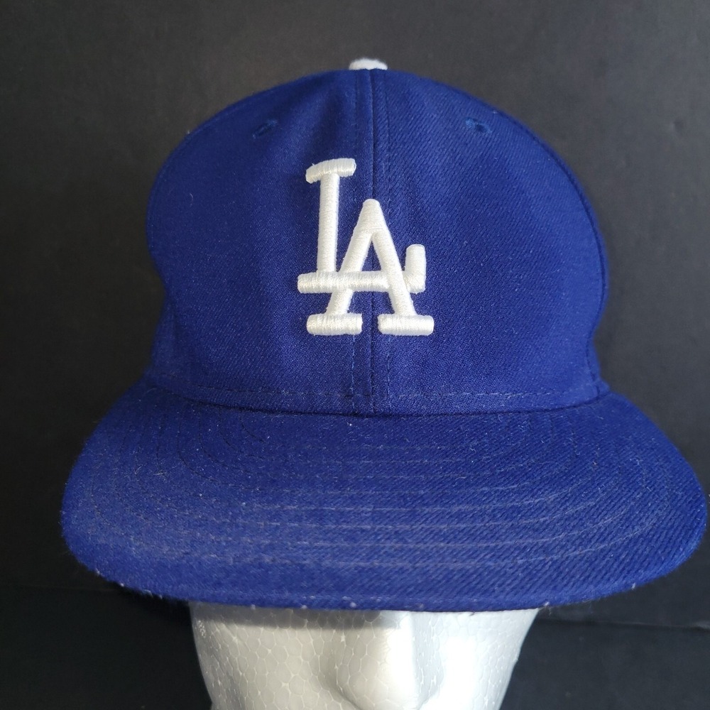 New Era 59fifty Los Angeles Dodgers Hat Cap Size 7 3/8 Blue Made In USA